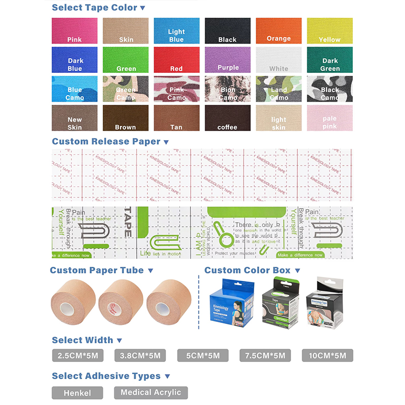 Printed Patterned Cotton Kinesiology Tape