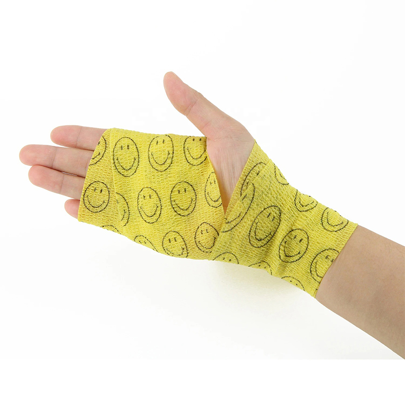 Printed Patterned Cohesive Elastic Bandage for Outdoor First Aid