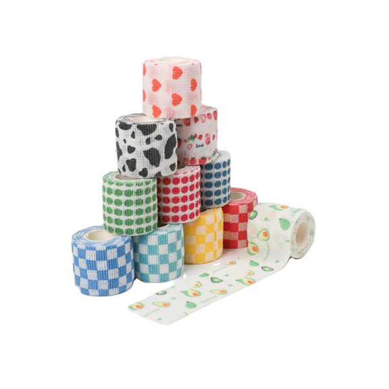 Printed Patterned Cohesive Elastic Bandage for Outdoor First Aid