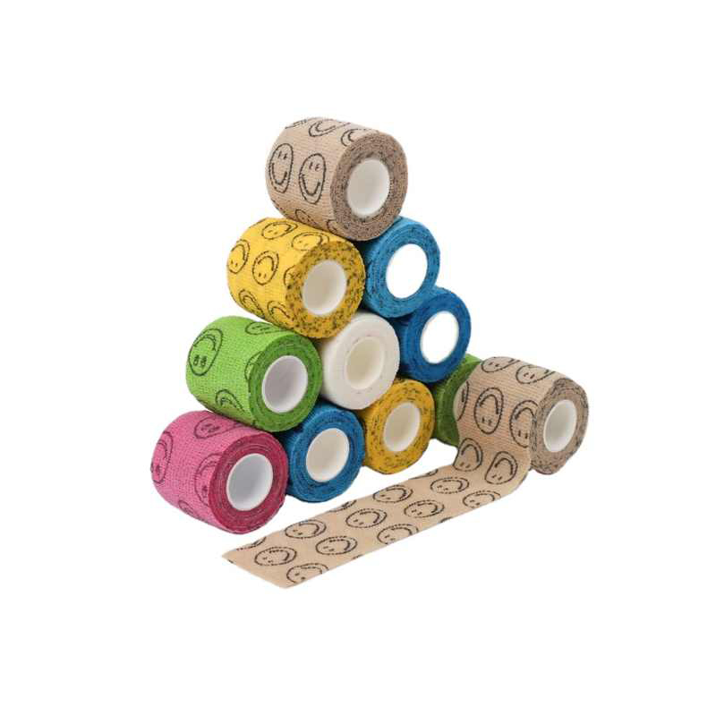 Printed Patterned Cohesive Elastic Bandage for Outdoor First Aid
