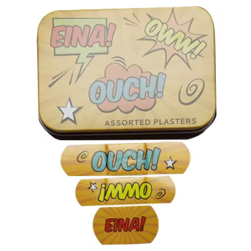 PE Plastic Cartoon Printed Bandages Metal Tin Box Colorful Adhesive Plasters