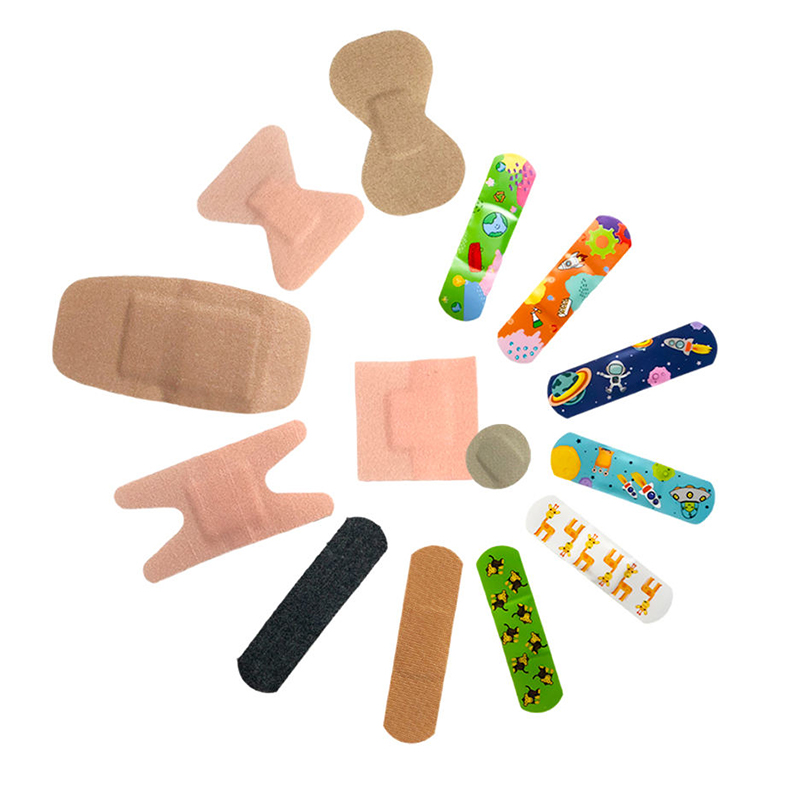Printed PE Decorative Wound Plasters Colorful PE Band Aids Bandages