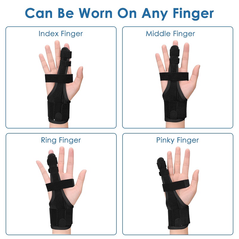 Finger Splint Hand and Wrist Brace Support Adjustable Locking Straightener