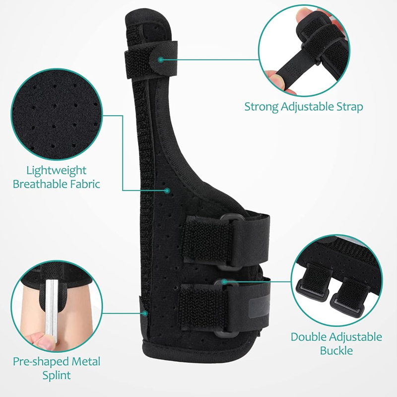 Finger Splint Hand and Wrist Brace Support Adjustable Locking Straightener