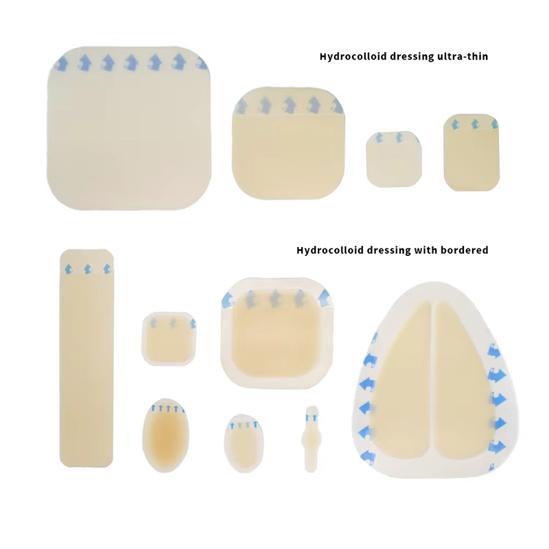 Hydrocolloid Wound Dressing Waterproof PU Backing Bordered Hydrocolloid