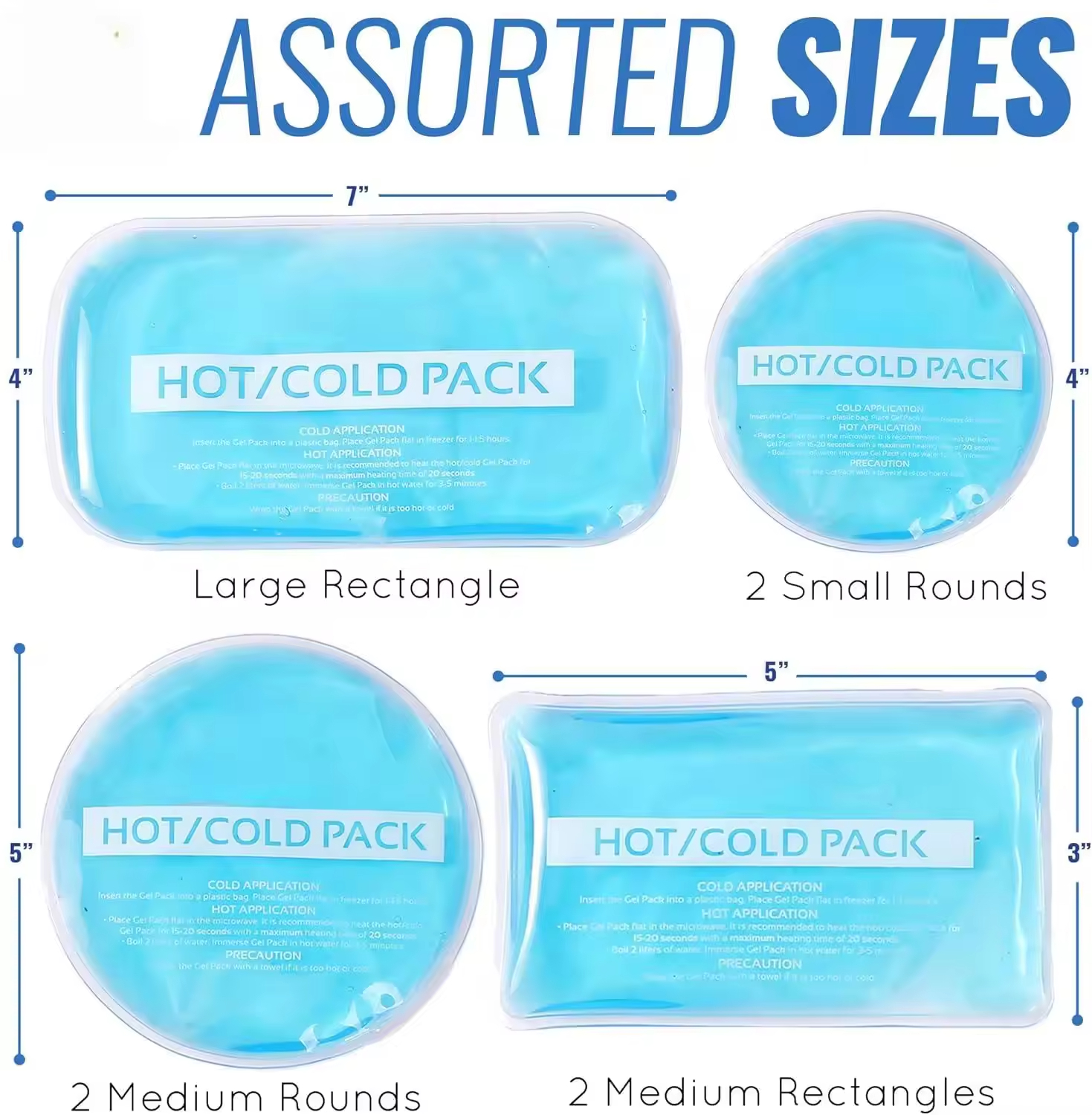 Dual-Use Hot & Cold Gel Packs Microwave Freezable