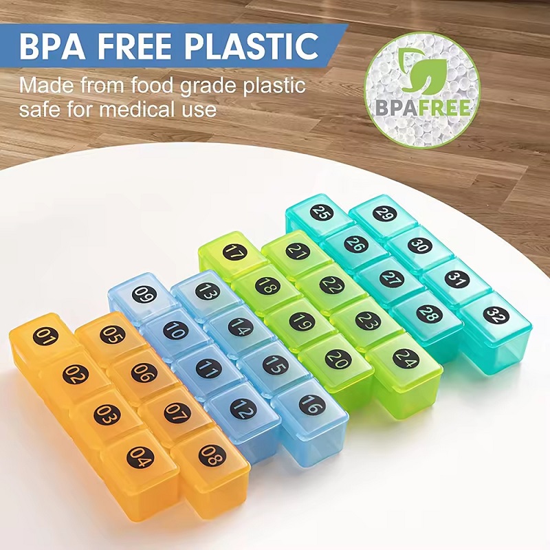 Monthly Pill Planner 31 Compartments Medicine Tablets Holder