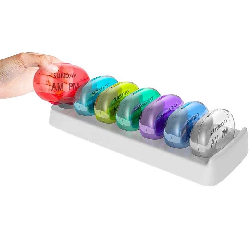 7-Day AM/PM + Travel/Portable Medicine Box Weekly Pill Organizer Large AM PM Daily Pill Storage Cases