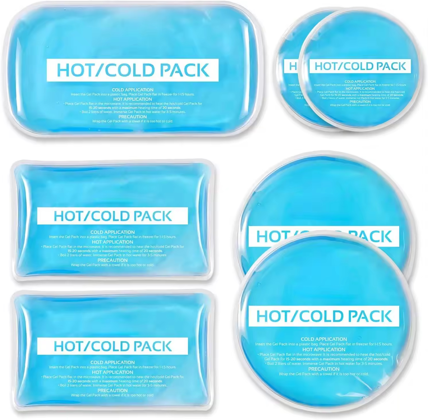Dual-Use Hot & Cold Gel Packs Microwave Freezable