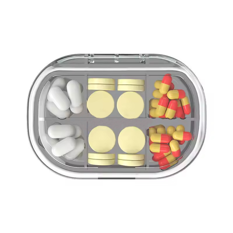 Child-Resistant Weekly Pill Organizer 7 days locking lids