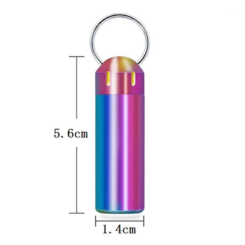 Keychain Pill Box Metallic Capsule Pill Container New Portable WaterProof Mini Aluminum Pill Case