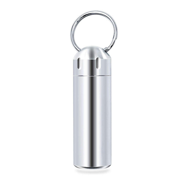 Keychain Pill Box Metallic Capsule Pill Container New Portable WaterProof Mini Aluminum Pill Case