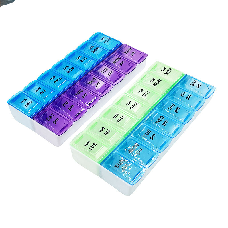 Elderly-Friendly Pill Organizer Collection Large Weekly AM-PM Monthly Pill Dispenser