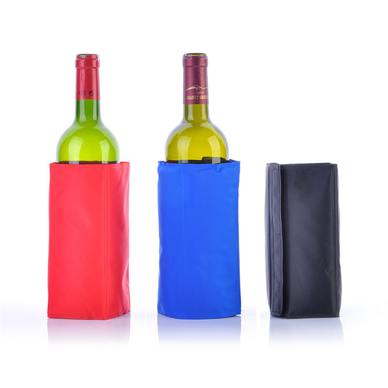 Nylon Gel Wine Bottle Cooler Sleeve Reusable with Strap
