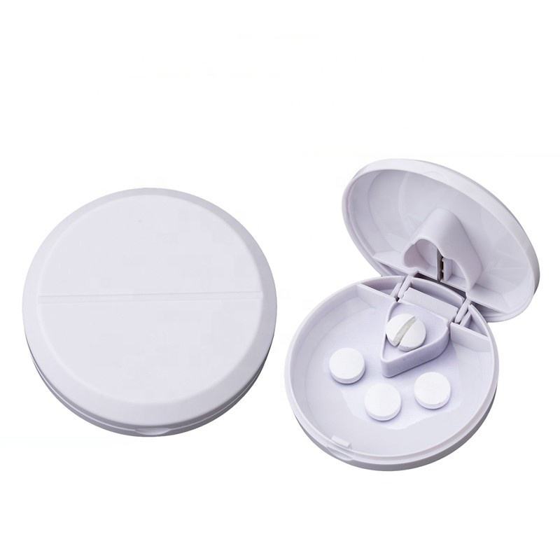 Mini Portable Pill Cutter Box Compact Travel Tablet Splitter