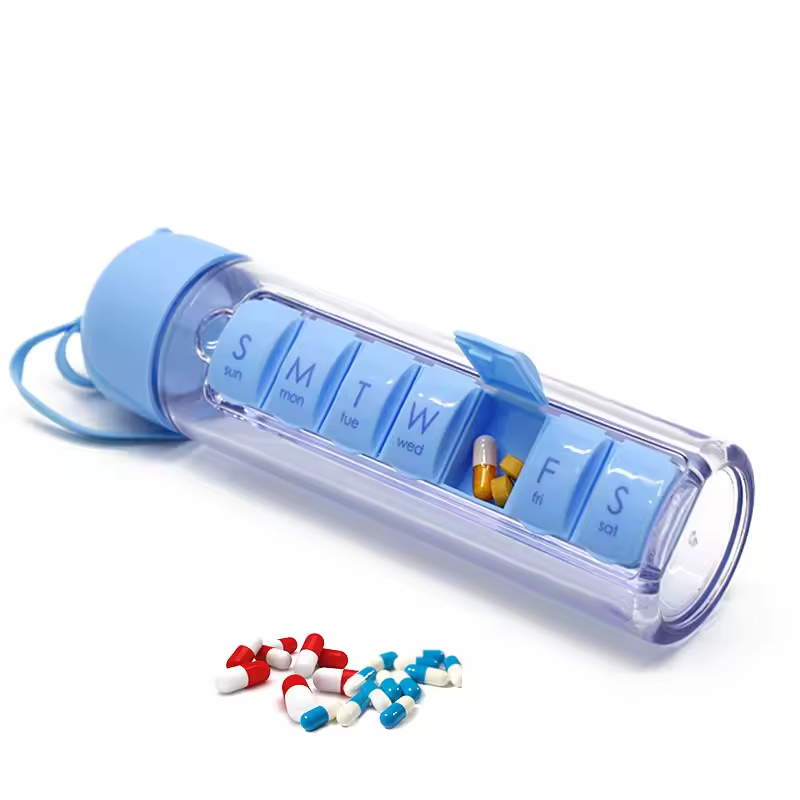 Modular bottle pill case for sports travel niche stackable detachable