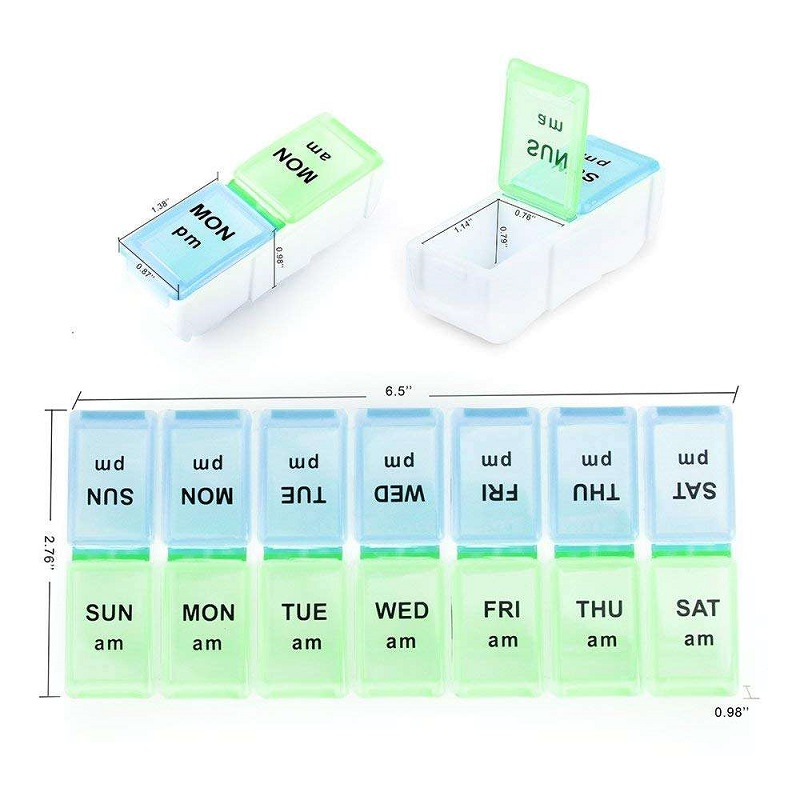 Elderly-Friendly Pill Organizer Collection Large Weekly AM-PM Monthly Pill Dispenser