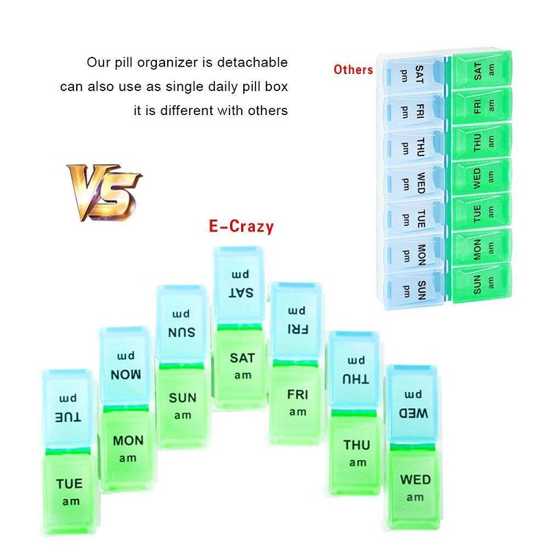 Elderly-Friendly Pill Organizer Collection Large Weekly AM-PM Monthly Pill Dispenser