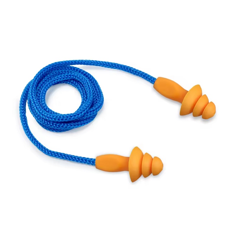 Triple-Flange Reusable Earplugs with High Noise Reduction