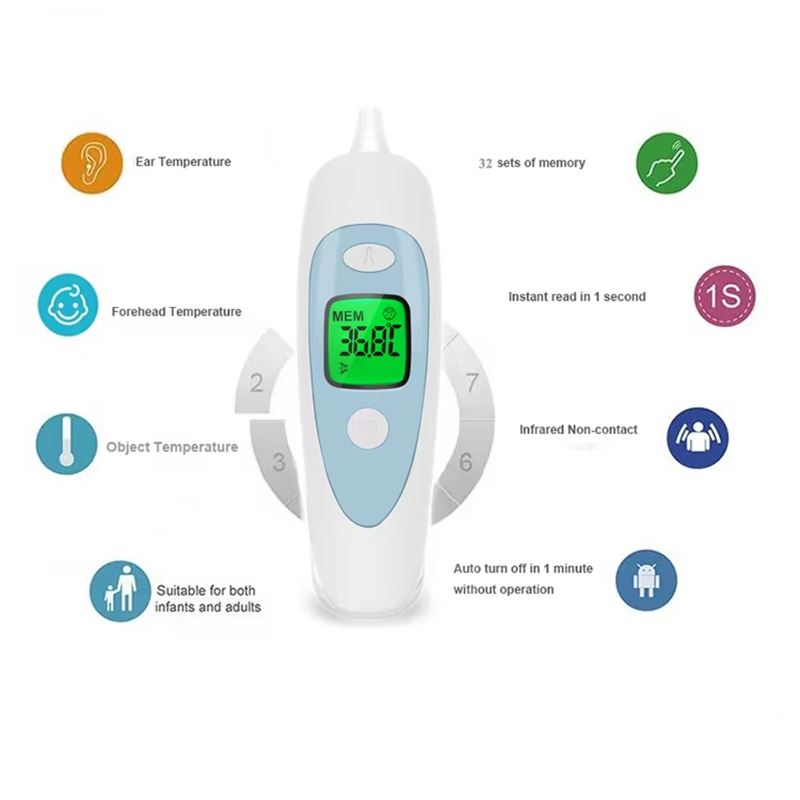 Adult Digital Body and Forehead Infrared Thermometer Fever Ear Thermometer