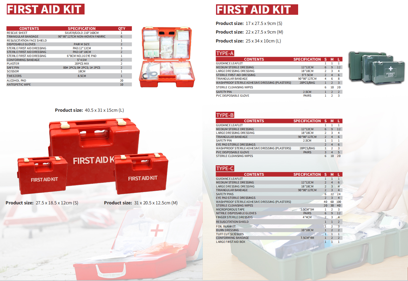 First Aid Kits & Boxes/Bags