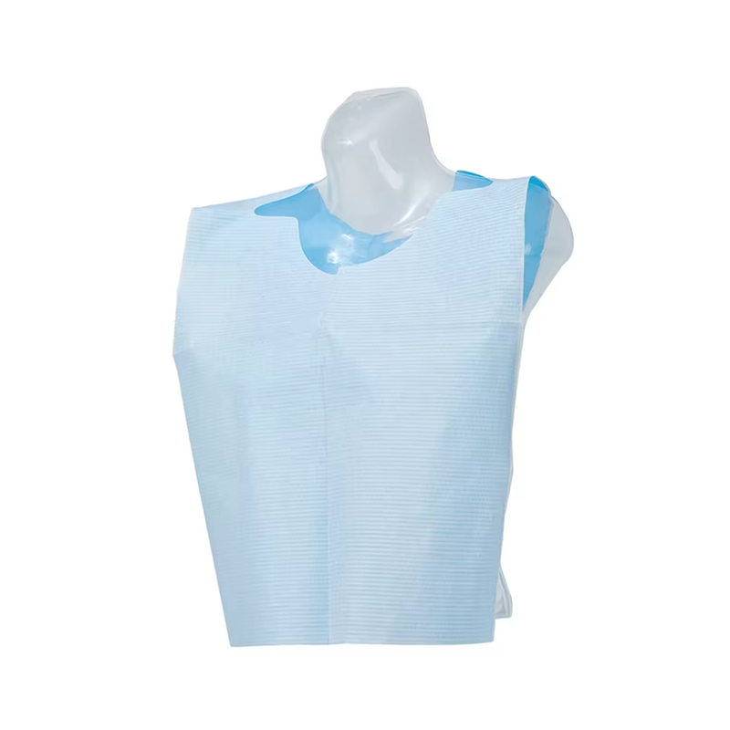 Waterproof Patient Bibs Disposable Dental Cloth Protection Paper and PE Apron Medical Supplies