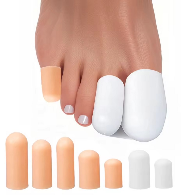  Silicone Toe Sleeve Gel Toe Separators Cap Cover Toe Protector Correct for Corn Blisters Bunion 