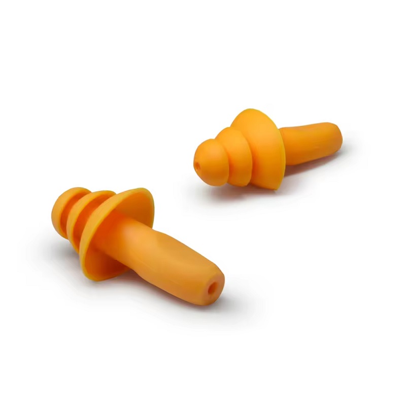 Triple-Flange Reusable Earplugs with High Noise Reduction