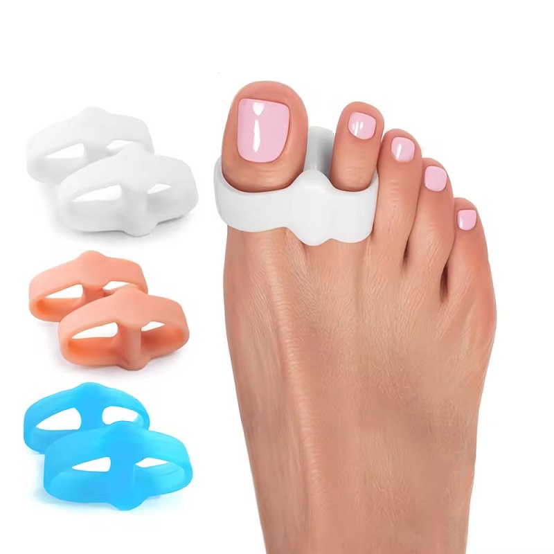 Toe Separator Finger Protector Gel 2 Holes Orthotics Bunion Stretchers Separators Corrector