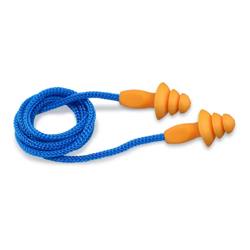 Triple-Flange Reusable Earplugs with High Noise Reduction
