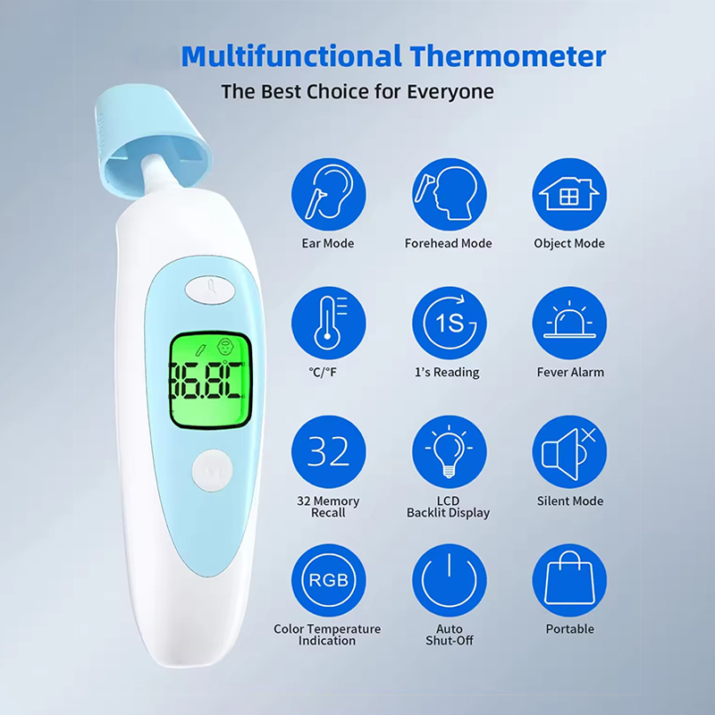 Adult Digital Body and Forehead Infrared Thermometer Fever Ear Thermometer