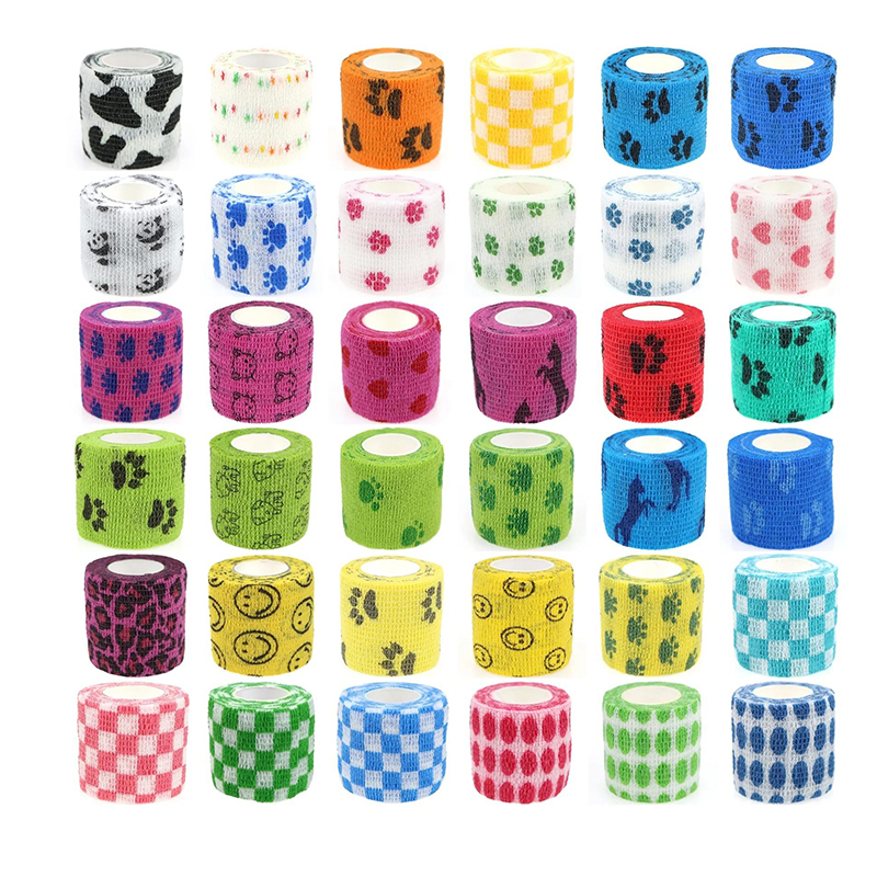 Latex-Free Veterinary Vet Wrap Non-Latex Self-Adherent Cohesive Bandage