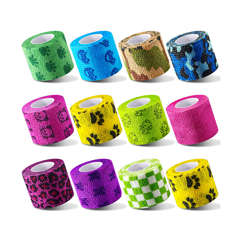 Sports Pattern Self-Adherent Cohesive Bandage 2.5cm / 5cm Athletic Wrap