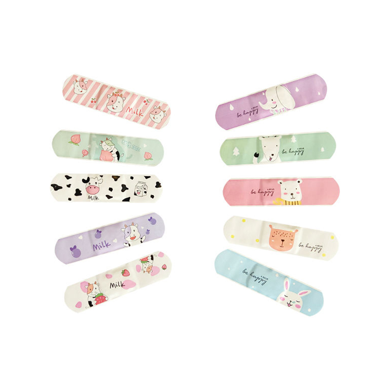 Printed PE Adhesive Bandages Cartoon Plastic Plasters for Retail First Aid