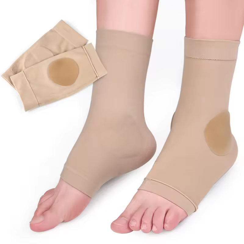 Elastic Open Toe Ankle Compression Sleeve with Heel Ankle and Instep Gel Pads