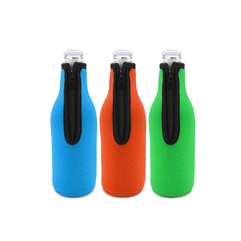 Beer Bottle Cooler Sleeve Neoprene Bottle Cooler Zipper Bottle Cooler