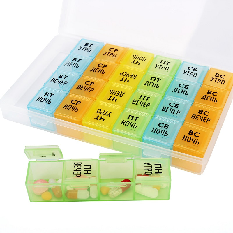 4 Times a Day Weekly Pill Organizer