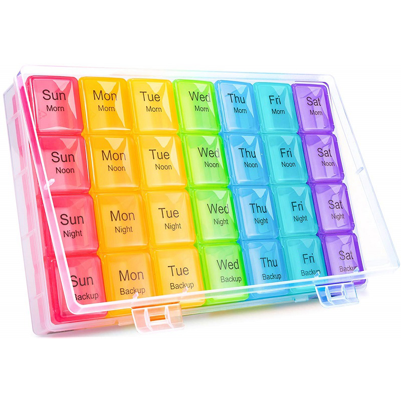Weekly 4 Times a Day Large Capacity Pill Organizer