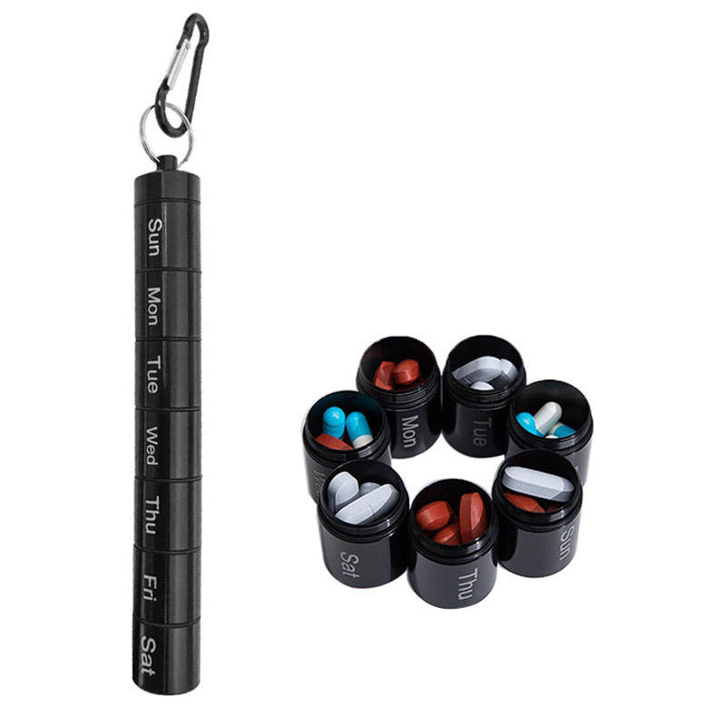 Weekly 7-Day Stackable Aluminum Pill Organizer