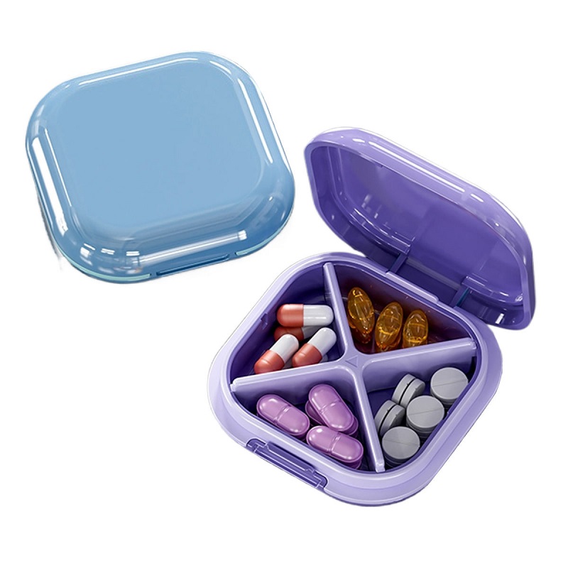 Compact Hard-Case Travel Pill Organizer