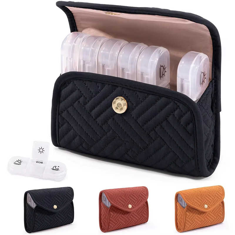 Leather Pill Organizer Pouch