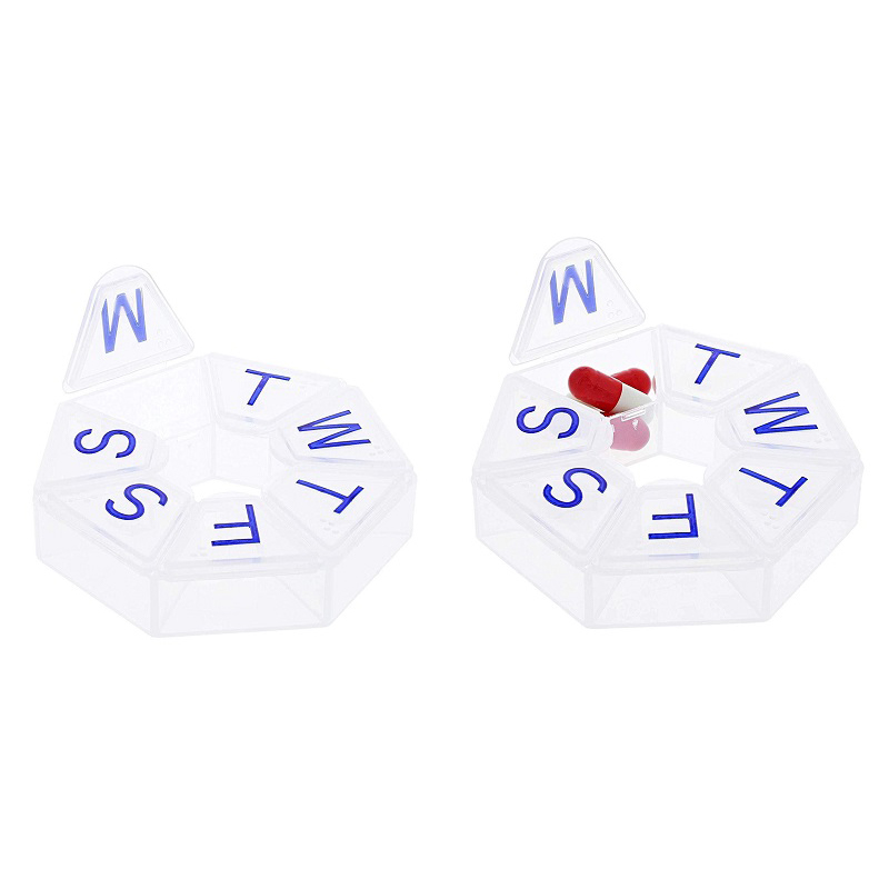 Clear Transparent Weekly Pill Box