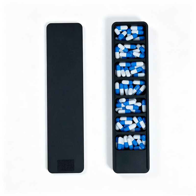 Slim Slide-Lid Aluminum Weekly Pill Case