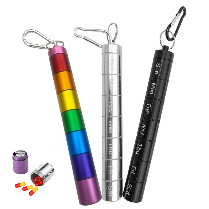 Weekly 7-Day Stackable Aluminum Pill Organizer