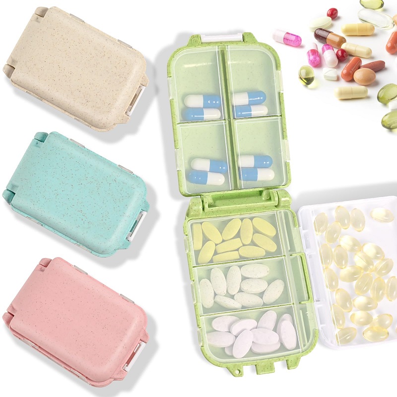 Compact Hard-Case Travel Pill Organizer