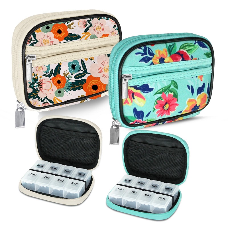 Leather Pill Organizer Pouch