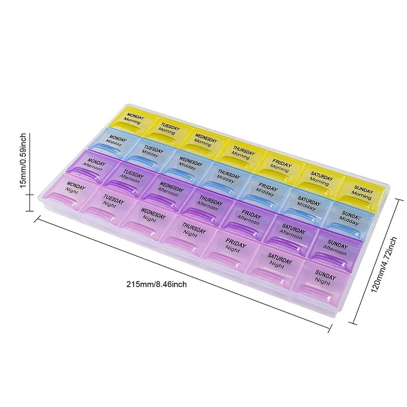 4 Times a Day Weekly Pill Organizer