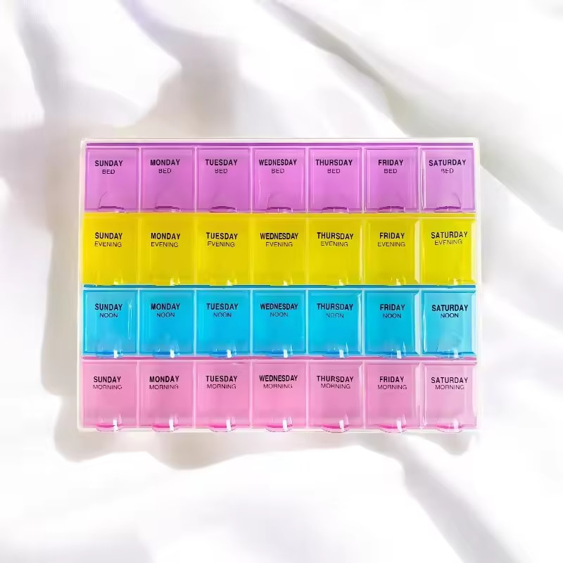 4 Times a Day Weekly Pill Organizer