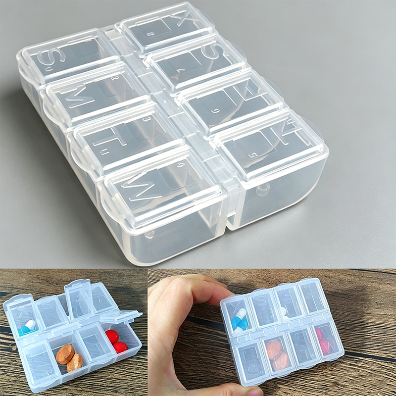 Clear Transparent Weekly Pill Box