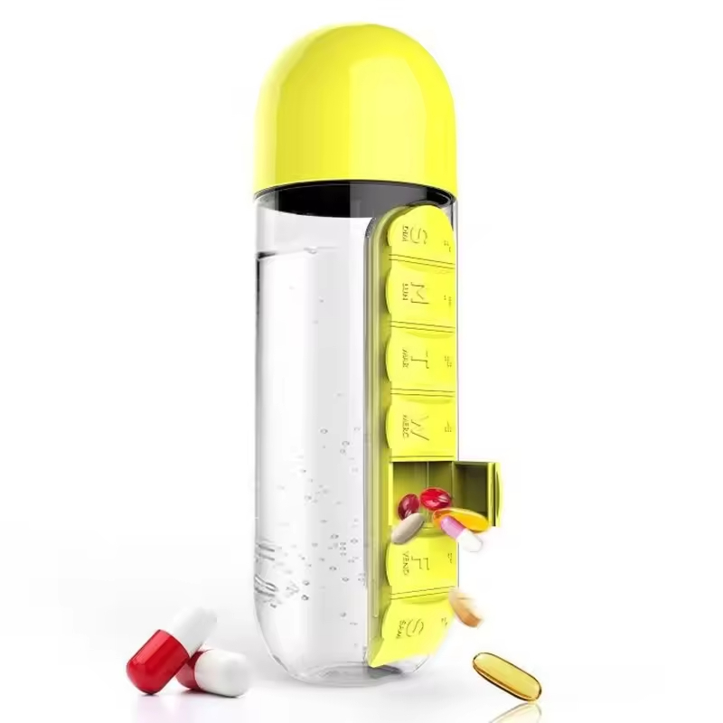 7-Day Side-Mounted Water Bottle Pill Organizer